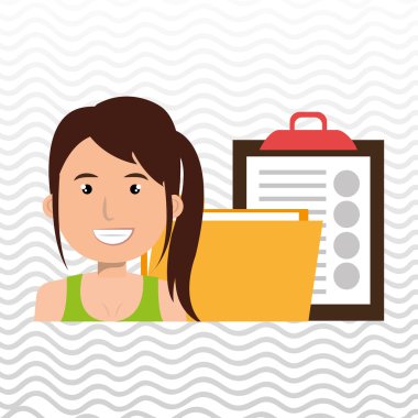 klasör ve Pano kadın ile 