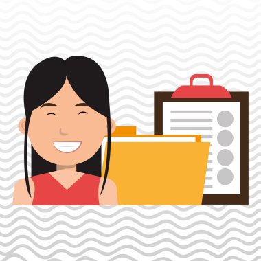 klasör ve Pano kadın ile 