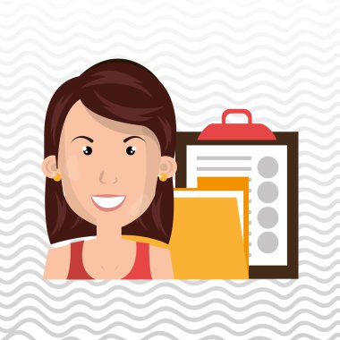 klasör ve Pano kadın ile