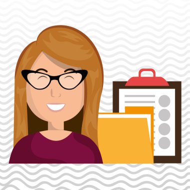 klasör ve Pano kadın ile 