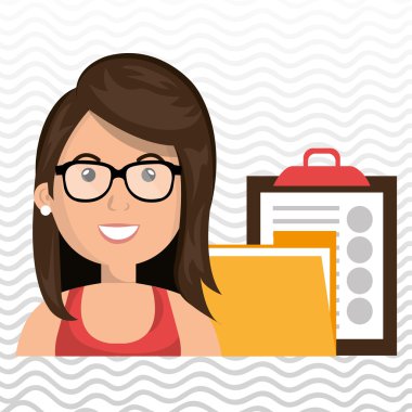 klasör ve Pano kadın ile  