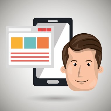 Smartphone kullanıcı şablonu ile