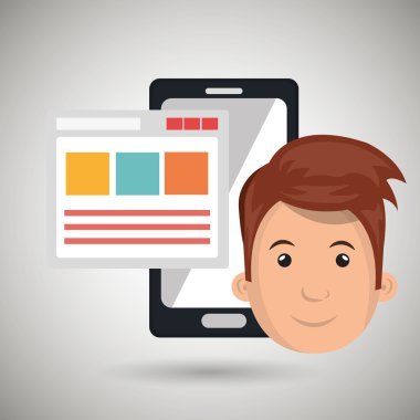 Smartphone kullanıcı şablonu ile 