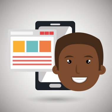 Smartphone kullanıcı şablonu ile 