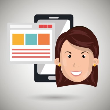 Smartphone kullanıcı şablonu ile 