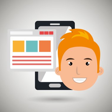 Smartphone kullanıcı şablonu ile 