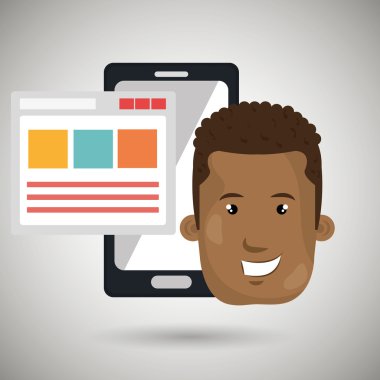 Smartphone kullanıcı şablonu ile