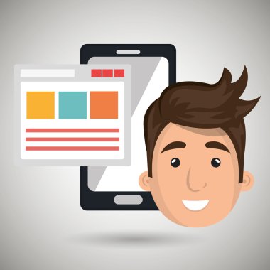 Smartphone kullanıcı şablonu ile