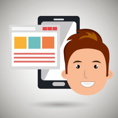 Smartphone kullanıcı şablonu ile 