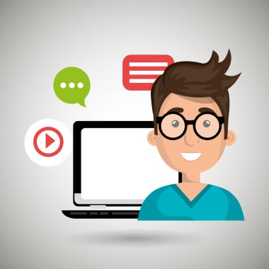 sosyal ağ kullanıcı dizüstü 