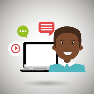 sosyal ağ kullanıcı dizüstü 