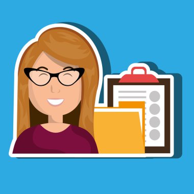 klasör ve Pano kadın ile 