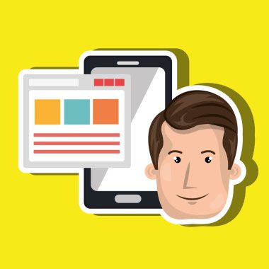 Smartphone kullanıcı şablonu ile