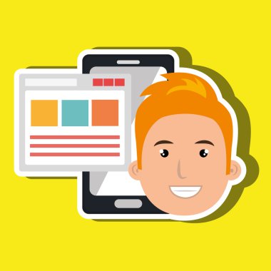 Smartphone kullanıcı şablonu ile 