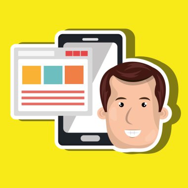 Smartphone kullanıcı şablonu ile