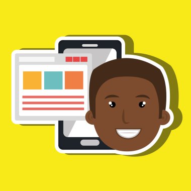 Smartphone kullanıcı şablonu ile 