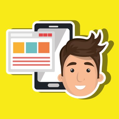 Smartphone kullanıcı şablonu ile