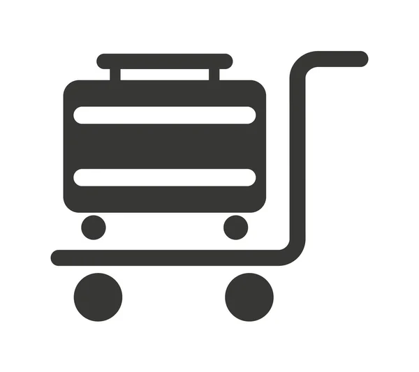 Resväska i cart ikon design — Stock vektor