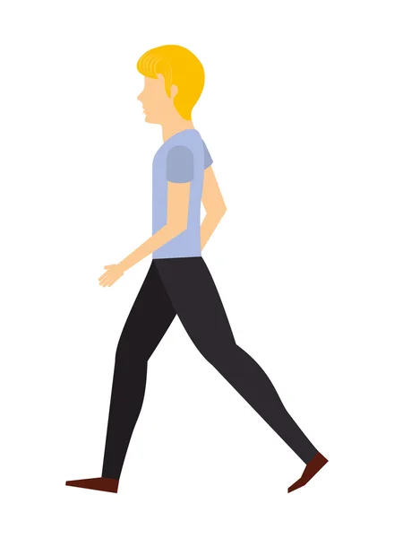 Joven caminando — Vector de stock