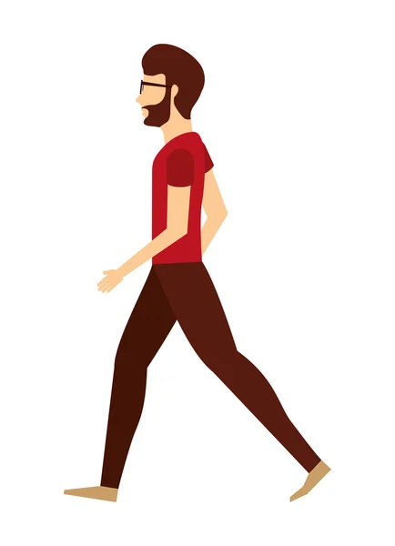 Jeune homme marche — Image vectorielle