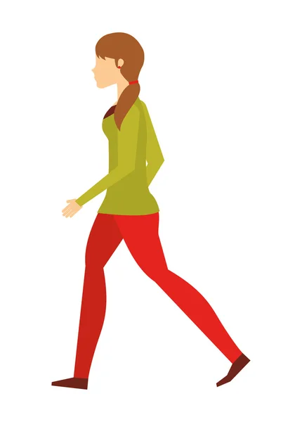 Junge Frau zu Fuß — Stockvektor