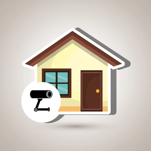 Smart home with camera cctv — Stock Vector