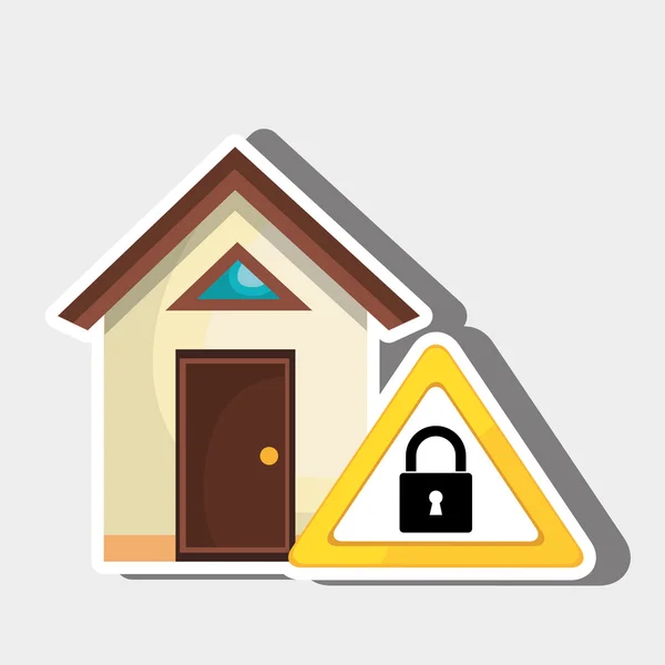 Smart home with padlock — Stock Vector