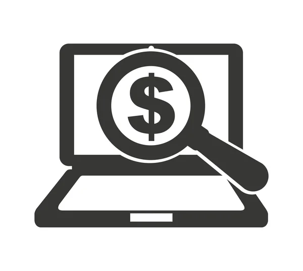 Zoek geld online — Stockvector
