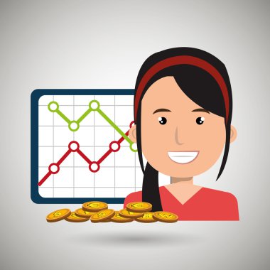 kadın istatistikleri grafik ve para ile 