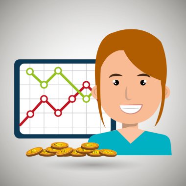 kadın istatistikleri grafik ve para ile