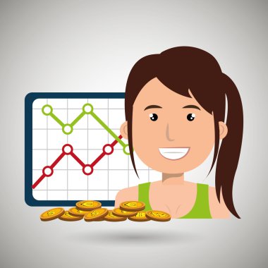 kadın istatistikleri grafik ve para ile