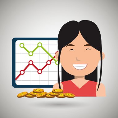 kadın istatistikleri grafik ve para ile 