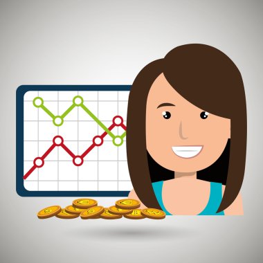kadın istatistikleri grafik ve para ile