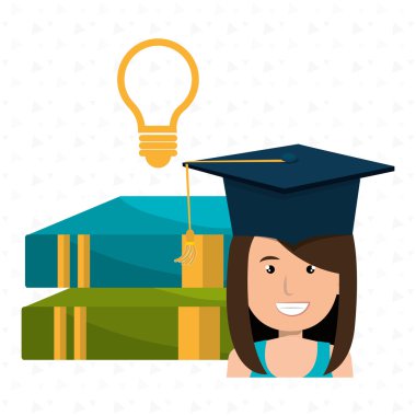 kitap ve ampul ile yüksek lisans öğrencisi 