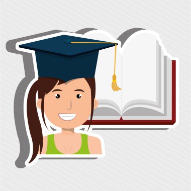 Kitaplar ile yüksek lisans öğrencisi