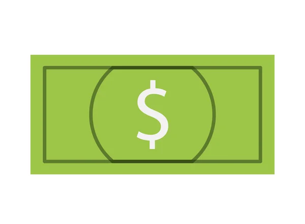 Dollar bill icône isolée design — Image vectorielle