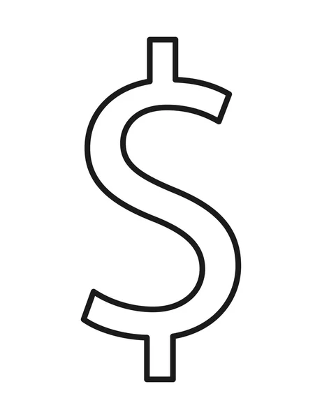 Simbolo di denaro isolato icona design — Vettoriale Stock