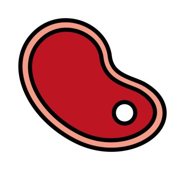 sığır eti biftek izole simgesi tasarım