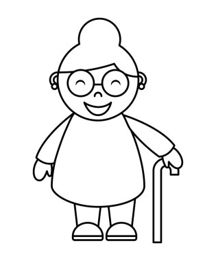 Büyükanne izole simgesi tasarım