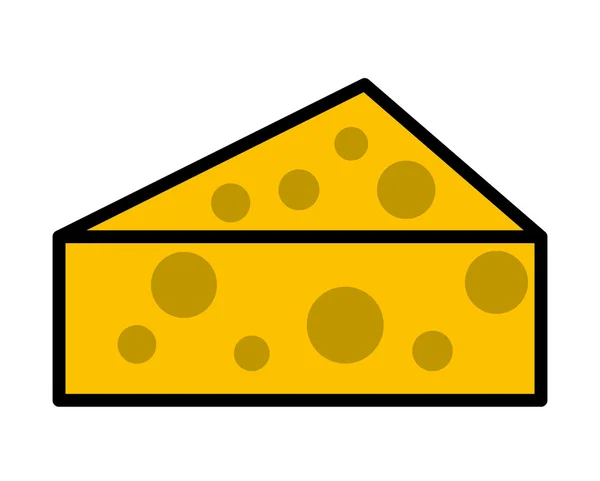 Pieza de queso diseño icono aislado — Vector de stock