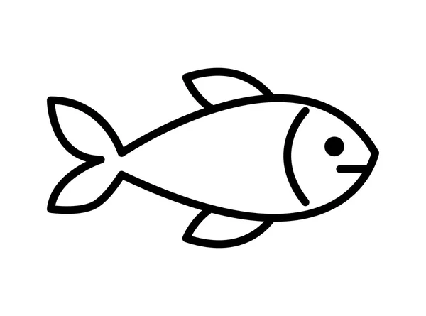 Poisson viande icône isolée design — Image vectorielle