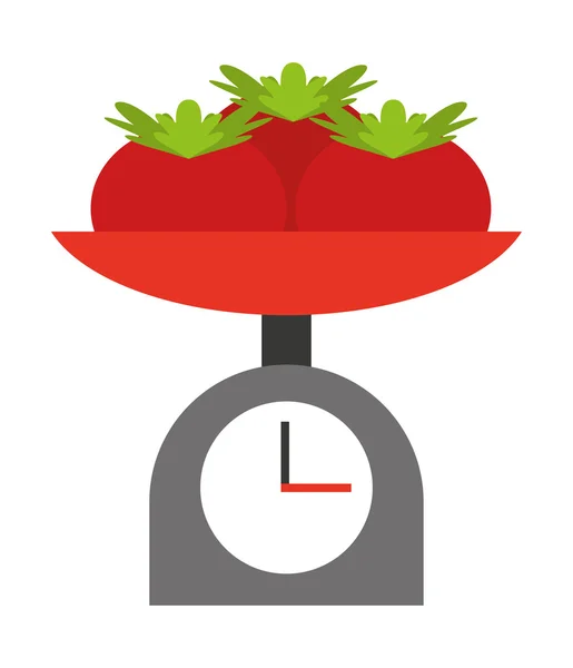 Tomatoes balance isolated icon design — Stock Vector