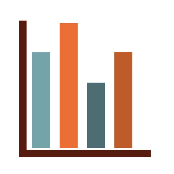 Barres statistiques icône isolée design — Image vectorielle