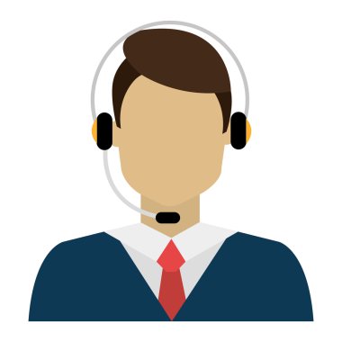 adam avatar ve kulaklık, vektör grafiği