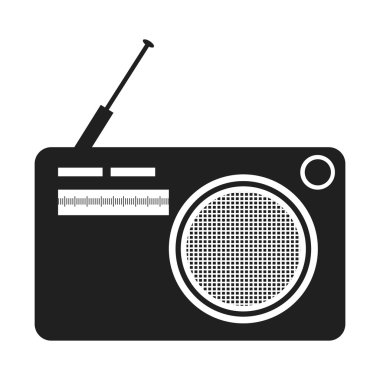siyah beyaz eski müzik seti, vektör grafiği
