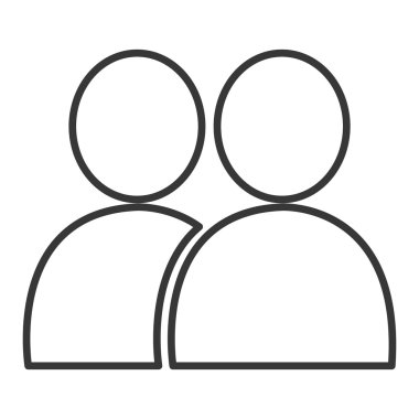 Erkek çift siluet satırı simgesi.