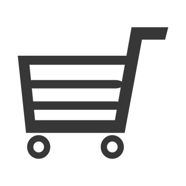 Basit alışveriş sepeti sembol, vektör çizim.