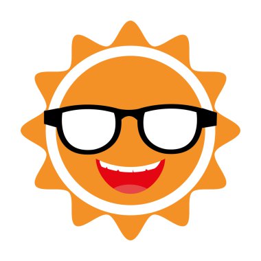 Sarı avatar yüz güneş, vektör grafiği