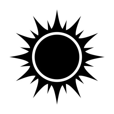 Kara soyut güneş, vektör grafiği