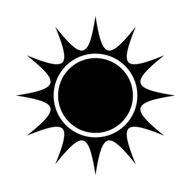 Kara soyut güneş, vektör grafiği